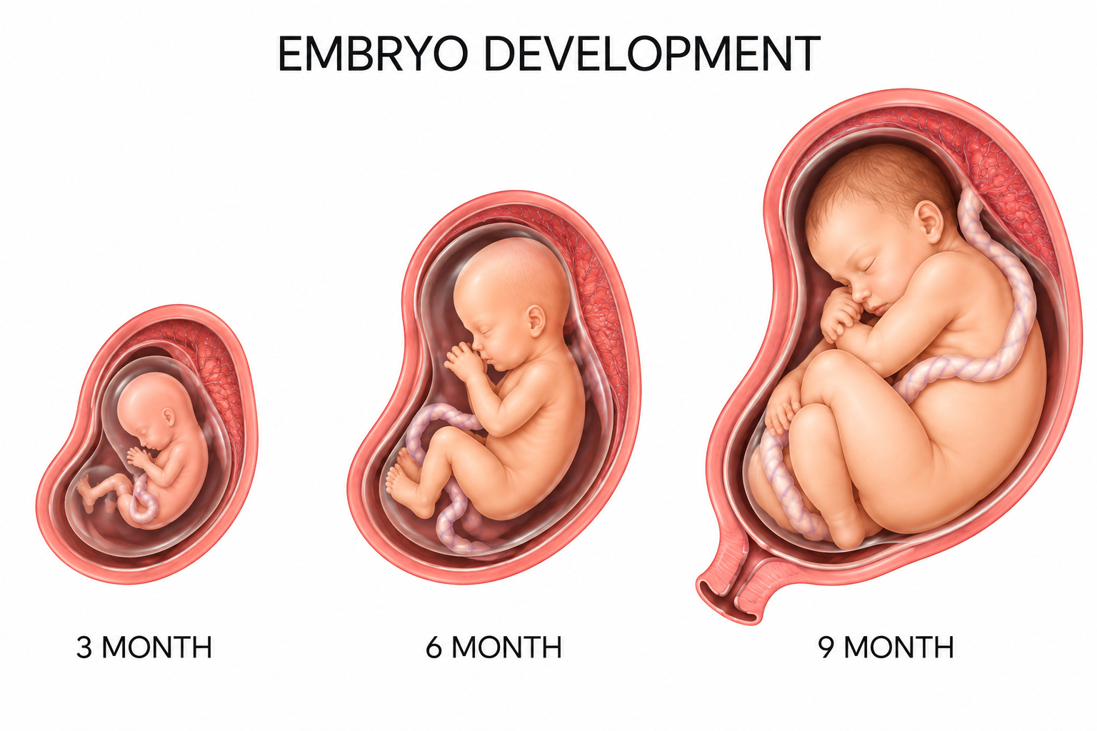 Embryonic development stages illustrated